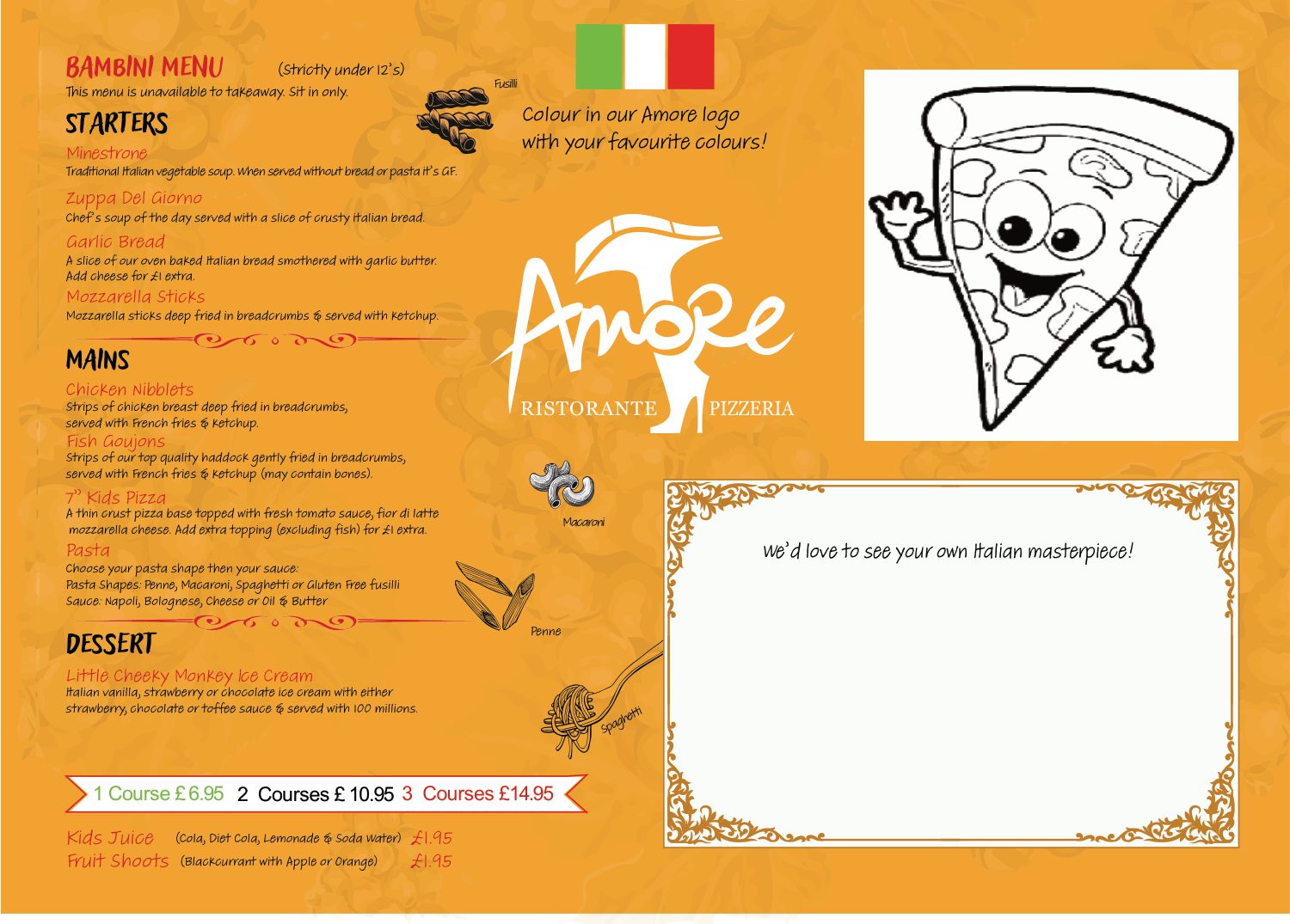 Amore Kids Menu menu page 1