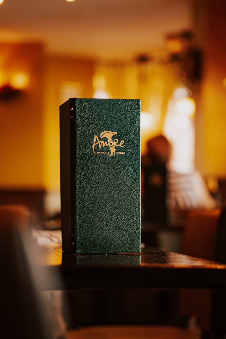 Amore menu on the table